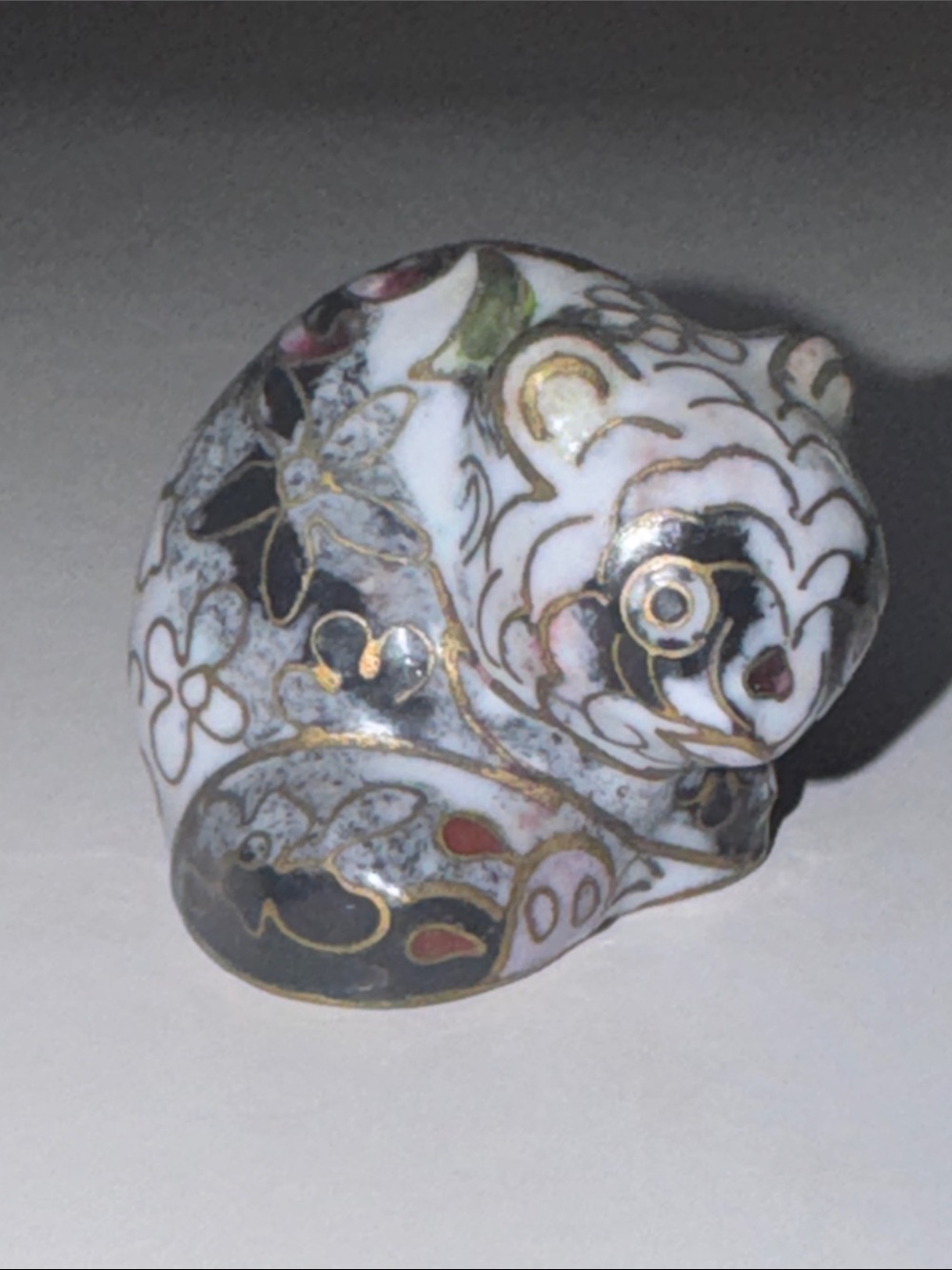Cloisonné Panda Enamel and brass 1.25”